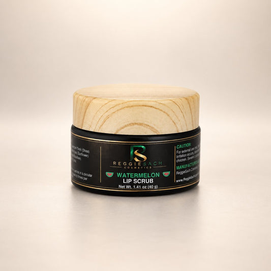 ReggieSach Watermelon Lip Scrub — handcrafted watermelon lip scrub, studio product photo, single item