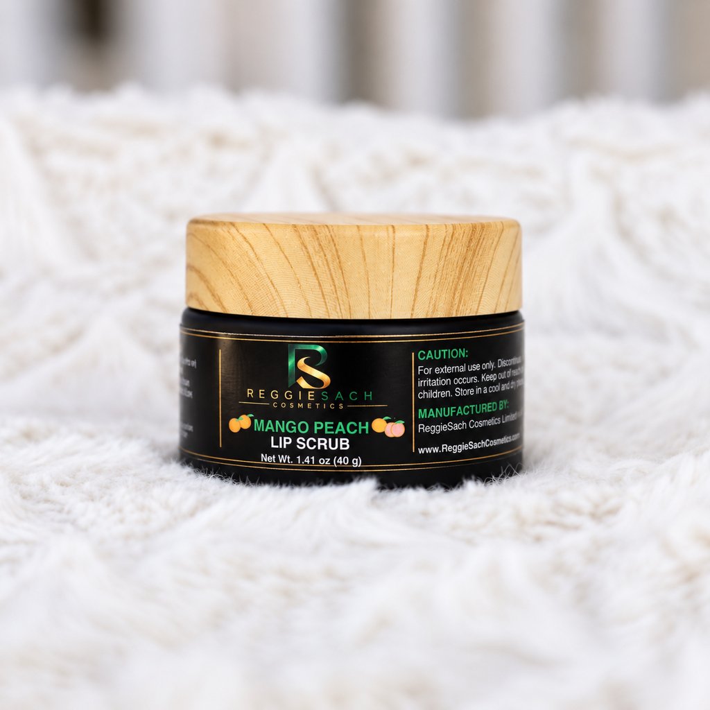 ReggieSach Mango Peach Lip Scrub — handcrafted peach mango lip scrub, authentic product photo, single item