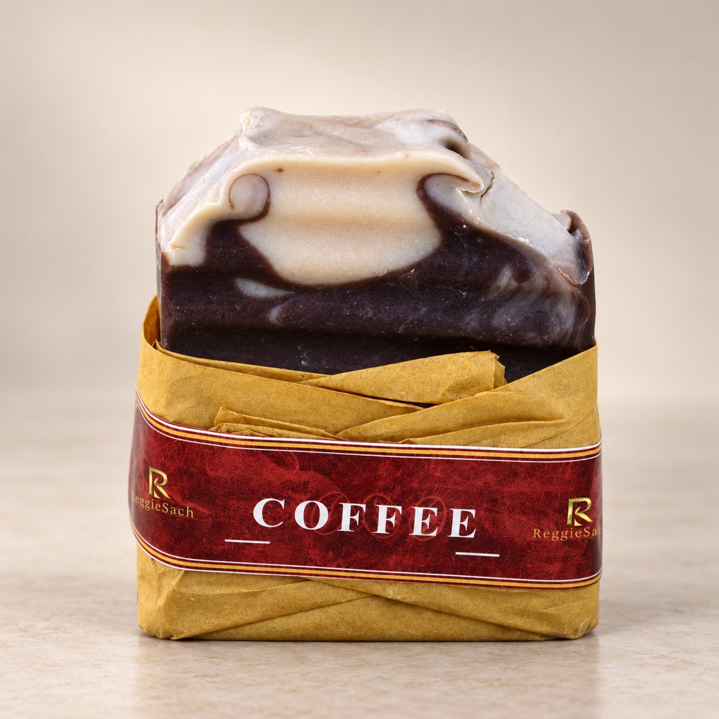 ReggieSach Coffee Bar Soap — handcrafted coffee bar soap, studio product photo
