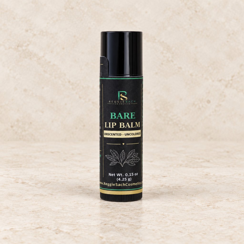 ReggieSach Bare Lip Balm — handcrafted bare lip balm, studio product photo, alternate angle