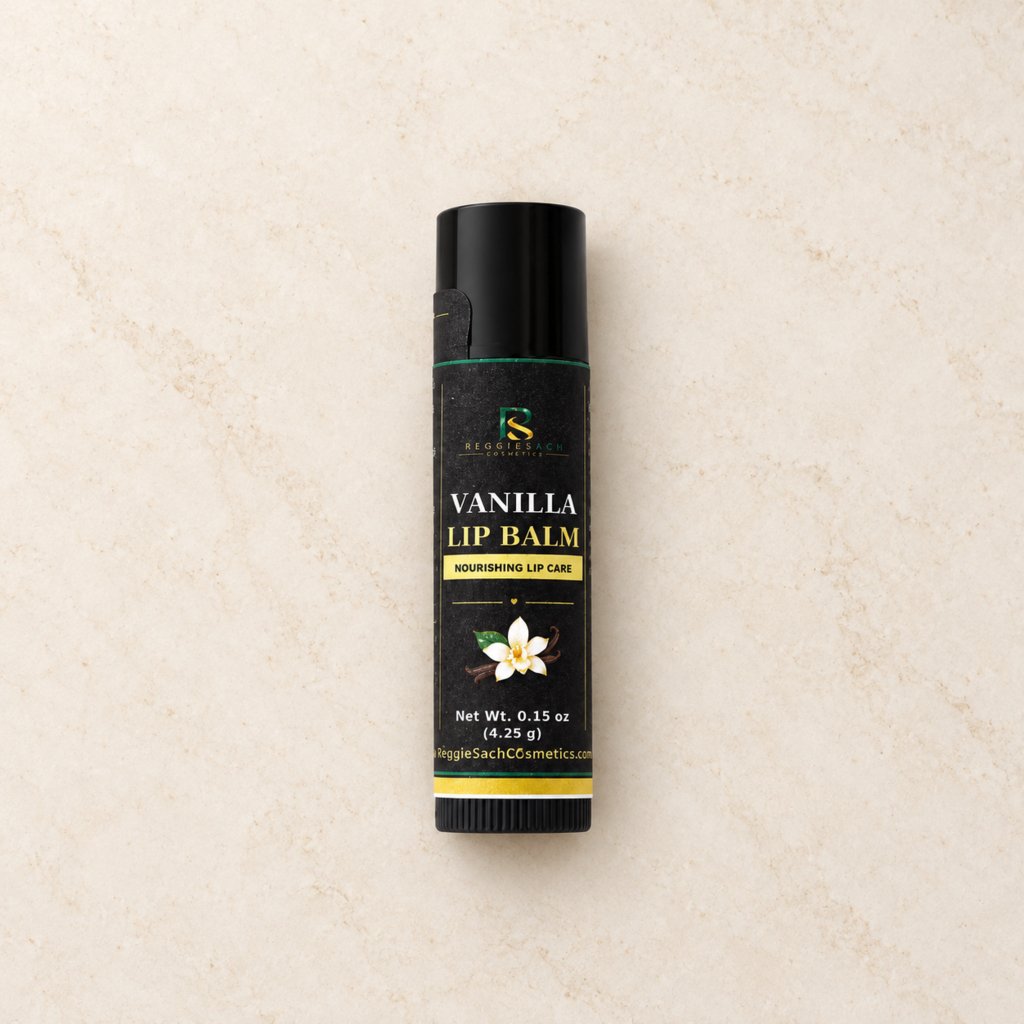 ReggieSach Vanilla Lip Balm — handcrafted vanilla lip balm, studio product photo