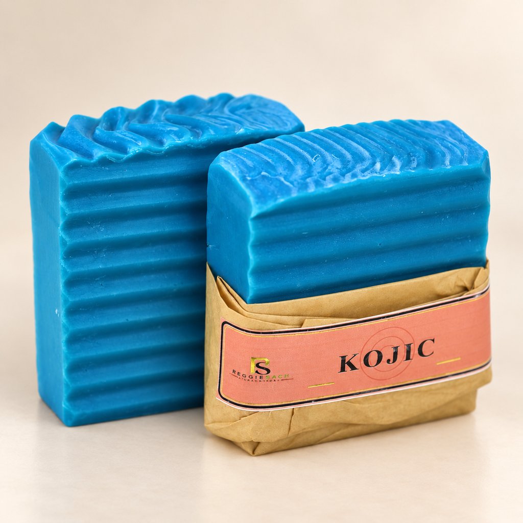 ReggieSach Kojic Bar Soap — handcrafted kojic bar soap, studio product photo, pair shown