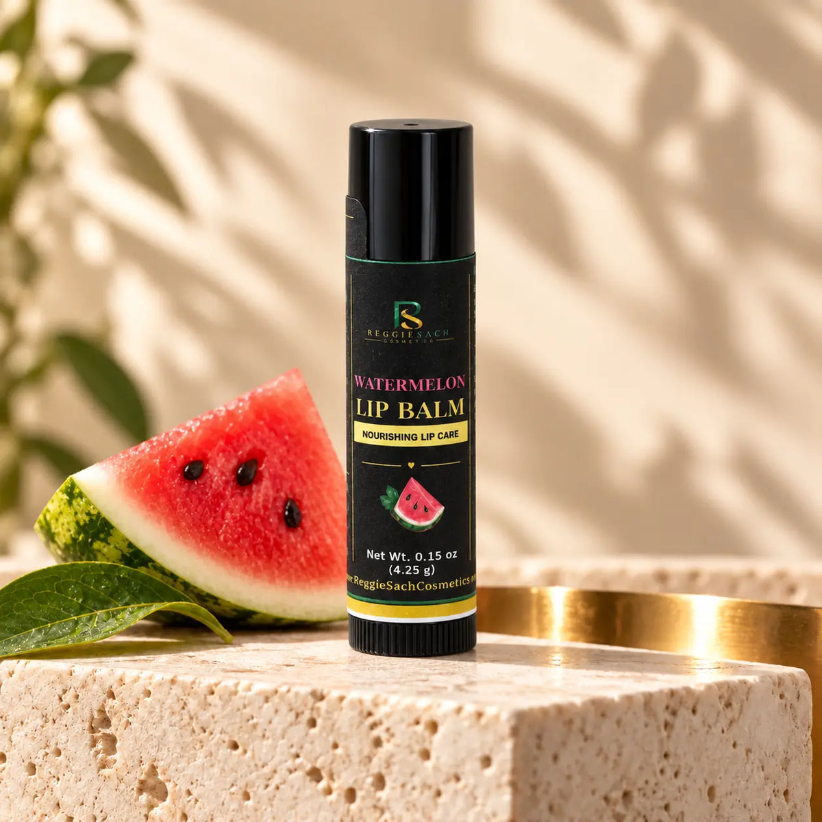 ReggieSach Watermelon Lip Balm — handcrafted watermelon lip balm, display product photo