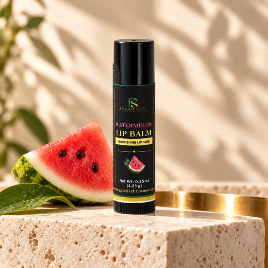 ReggieSach Watermelon Lip Balm — handcrafted watermelon lip balm, display product photo